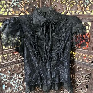 Red Queens Black Legion Gothic Lace Shirt
